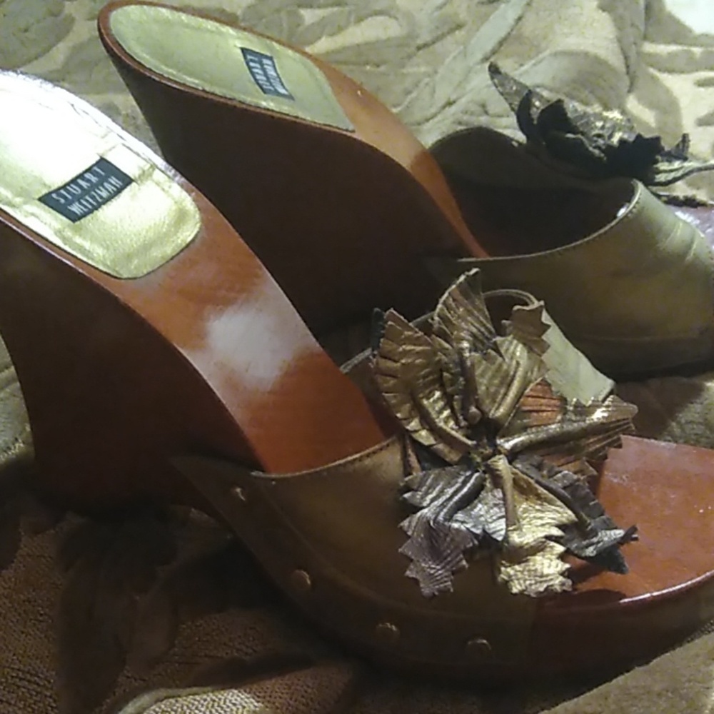 Stuart Weitzman Wooden Mules